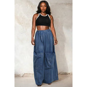 INDIGO VOYAGER WIDE DENIM PANTS