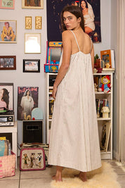 Stripe Wide Leg Front Pleat Jumpsuit