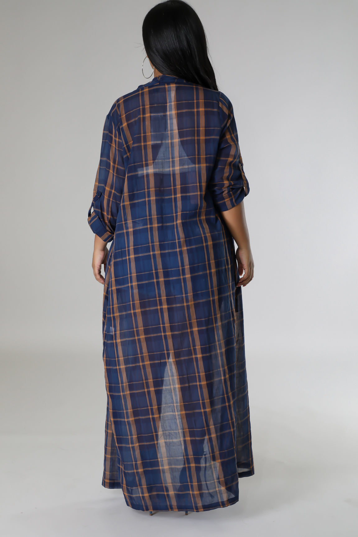 Pretty In Plaid Button Up Maxi Cardigan