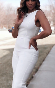 Julia White Denim Jumpsuit
