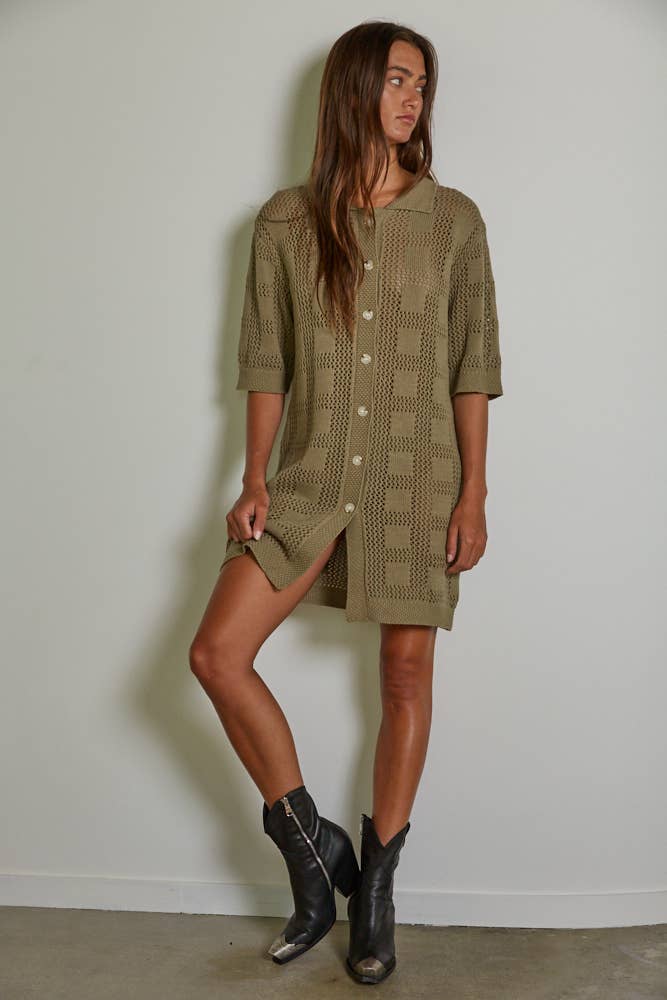 Knit Cotton Sweater Cardigan Mini Dress My Sister s Stuff Boutique