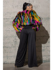 Multi Color Fury Coat