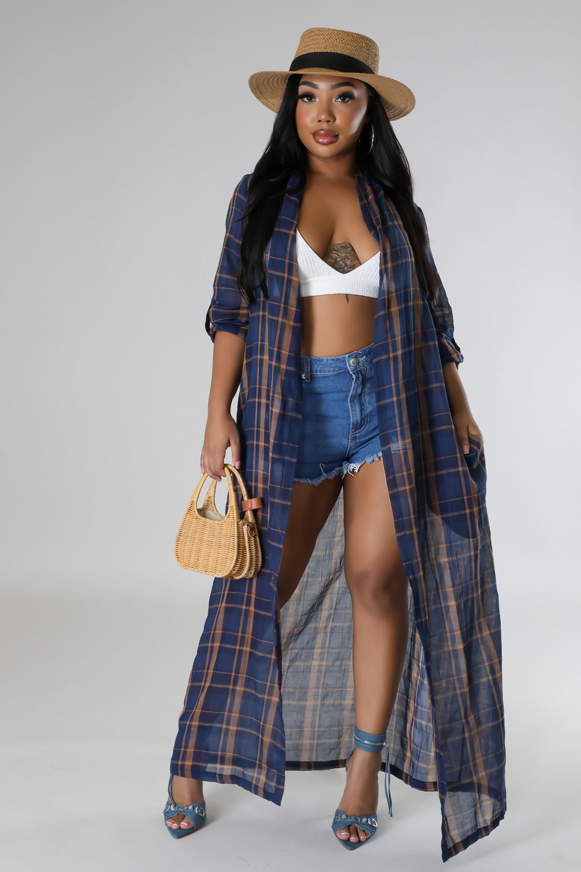 Pretty In Plaid Button Up Maxi Cardigan