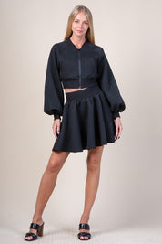Cozy Quilted Mini Skirt Set