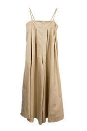 Stripe Wide Leg Front Pleat Jumpsuit
