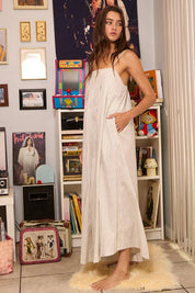 Stripe Wide Leg Front Pleat Jumpsuit