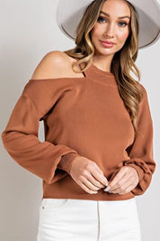She’s So Cold-Shoulder Knit Top