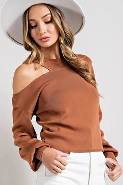 She’s So Cold-Shoulder Knit Top