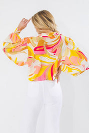 Carissa Retro Print Top