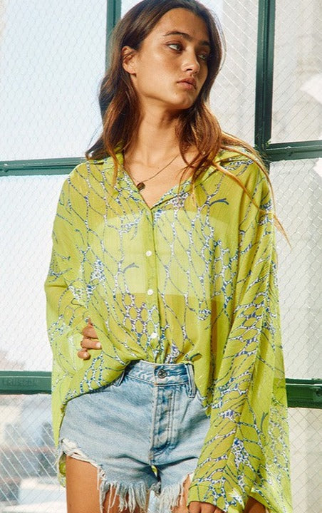 Chic, Top, Button Up Top