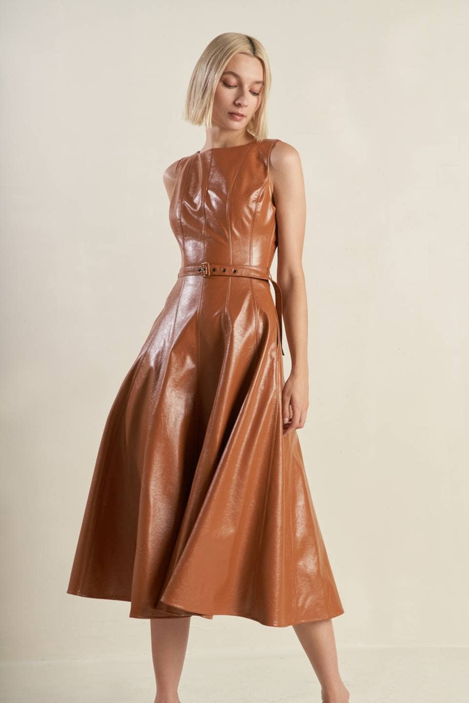 Faux Leather Midi Dress My Sister's Stuff Boutique Faux Leather Midi Dress My Sister's Stuff Boutique