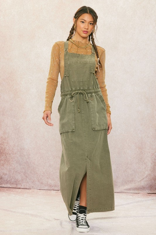 Dat Chick Khaki Overalls