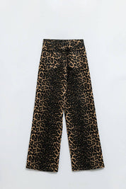Leopard Print Straight Leg Jeans