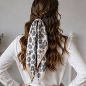 Framed Border Leopard Print Square Scarf