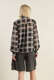 Plaid  Bow Tie Top