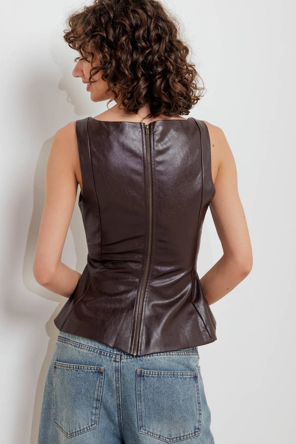 Faux Leather Top