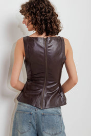 Faux Leather Top