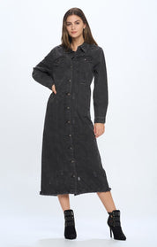 DENIM LONG JACKETS DISTRESSED WASHED