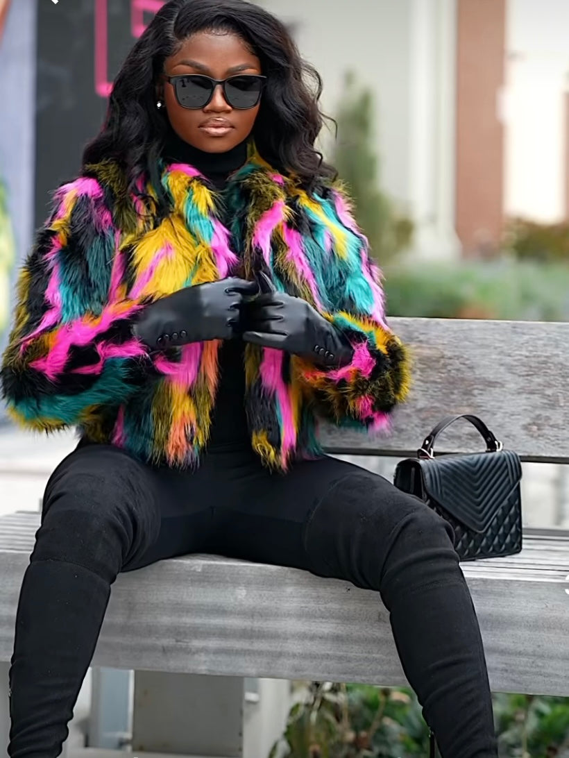 Multi Color Fury Coat