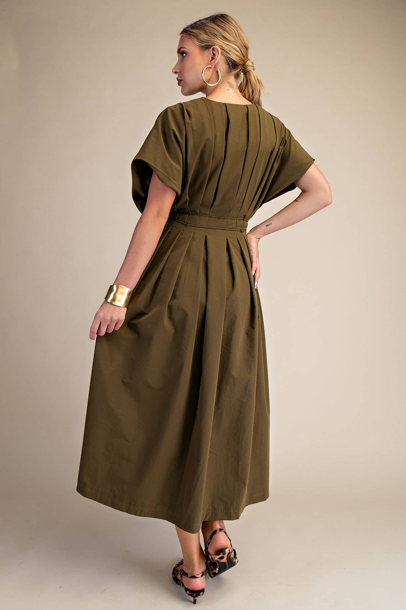 Wine Me Pleated Midi Dress