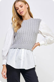 Cable Knit Shirt / Top
