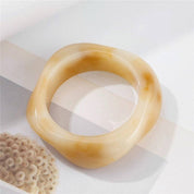 Vintage Wide Bangle Bracelet - Polygon Semi-Transparent