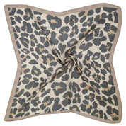 Framed Border Leopard Print Square Scarf