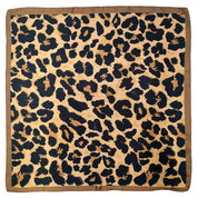 Framed Border Leopard Print Square Scarf