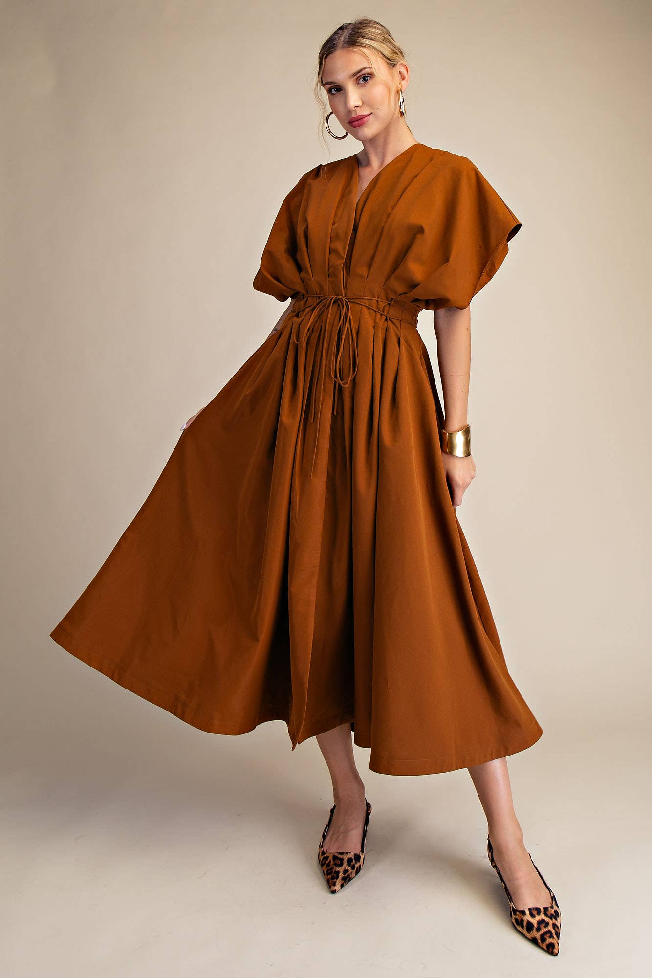 Wine Me Pleated Midi Dress