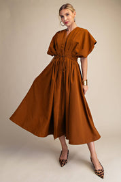 Wine Me Pleated Midi Dress