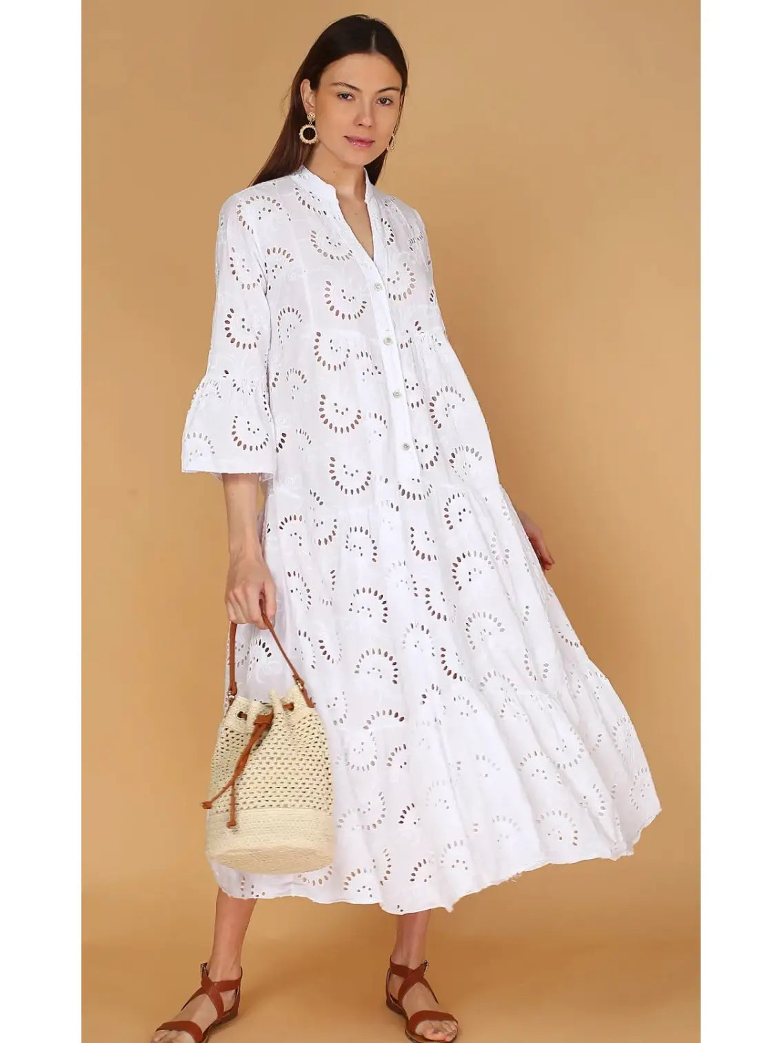White Eyelet maxi Dress