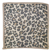 Framed Border Leopard Print Square Scarf