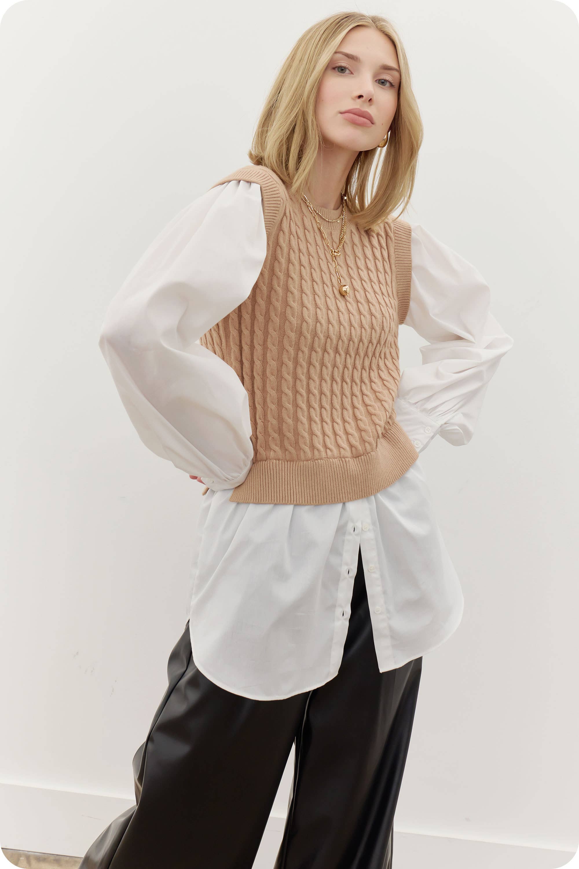 Cable Knit Shirt / Top