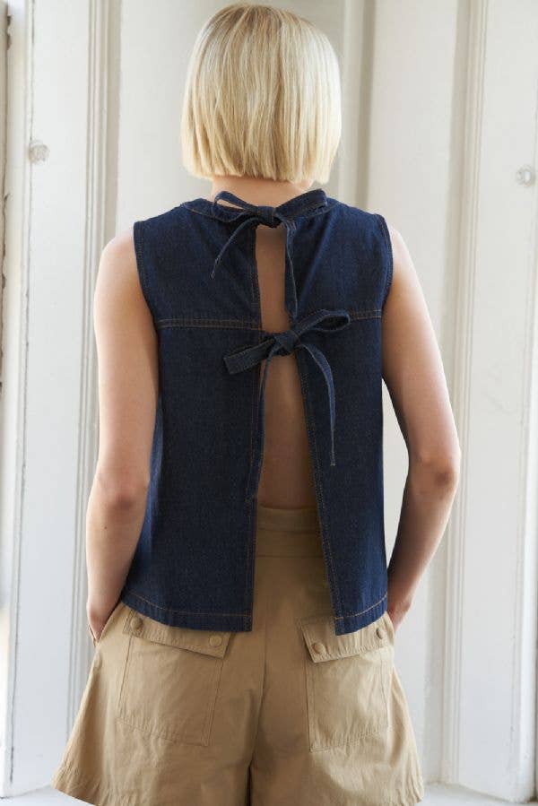 Tie-Back Denim Top