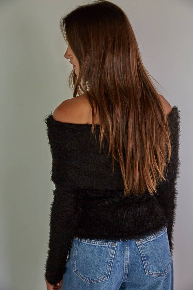 Foldover Off The Shoulder Pullover Top