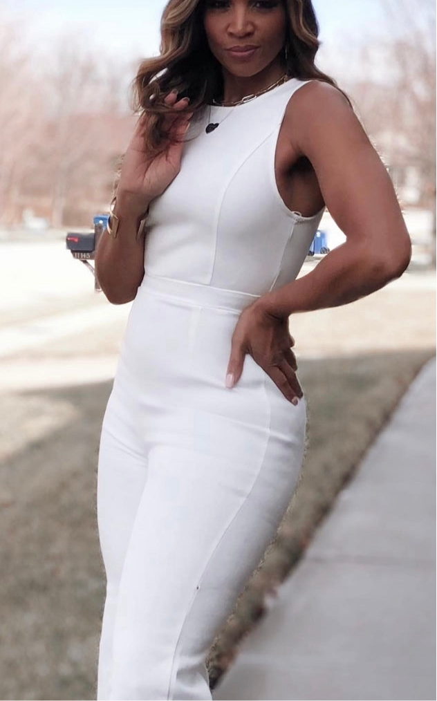 Julia White Denim Jumpsuit