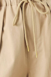 A solid woven balloon pant - FP1886T-A KHAKI