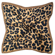 Framed Border Leopard Print Square Scarf