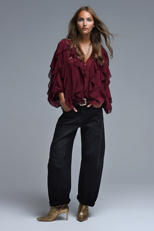 Boho Ruffle Top