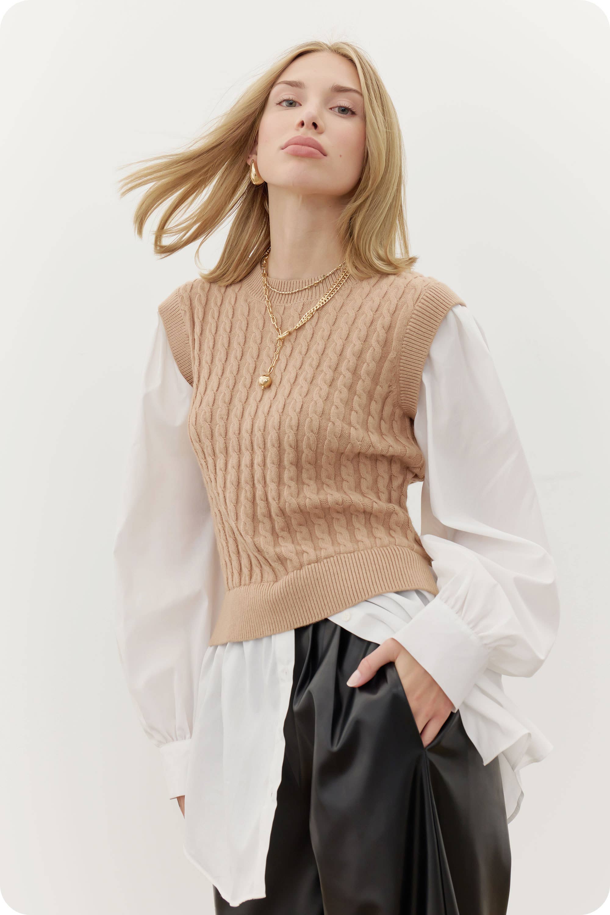 Cable Knit Shirt / Top