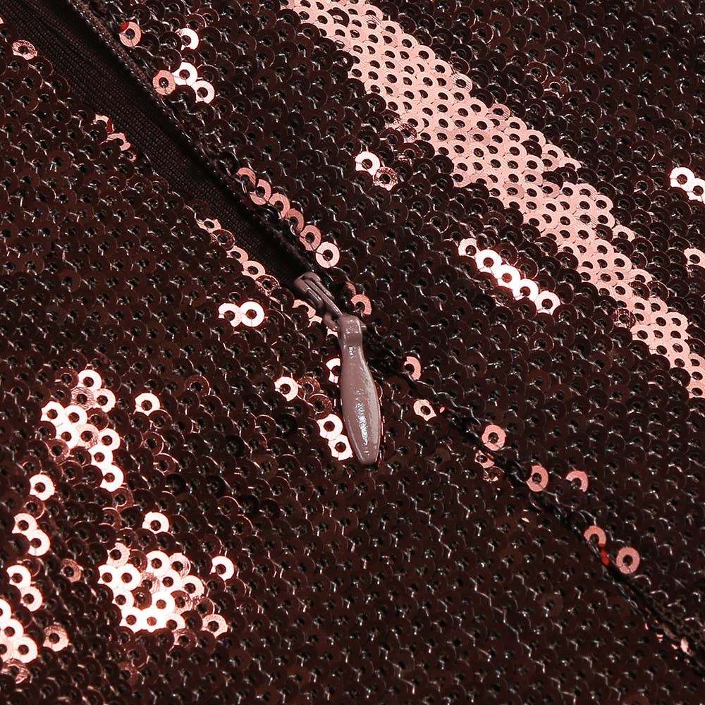 Sequin Halter Deep V High-Waist Flared Party Jumpsuit