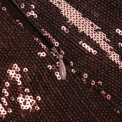 Sequin Halter Deep V High-Waist Flared Party Jumpsuit