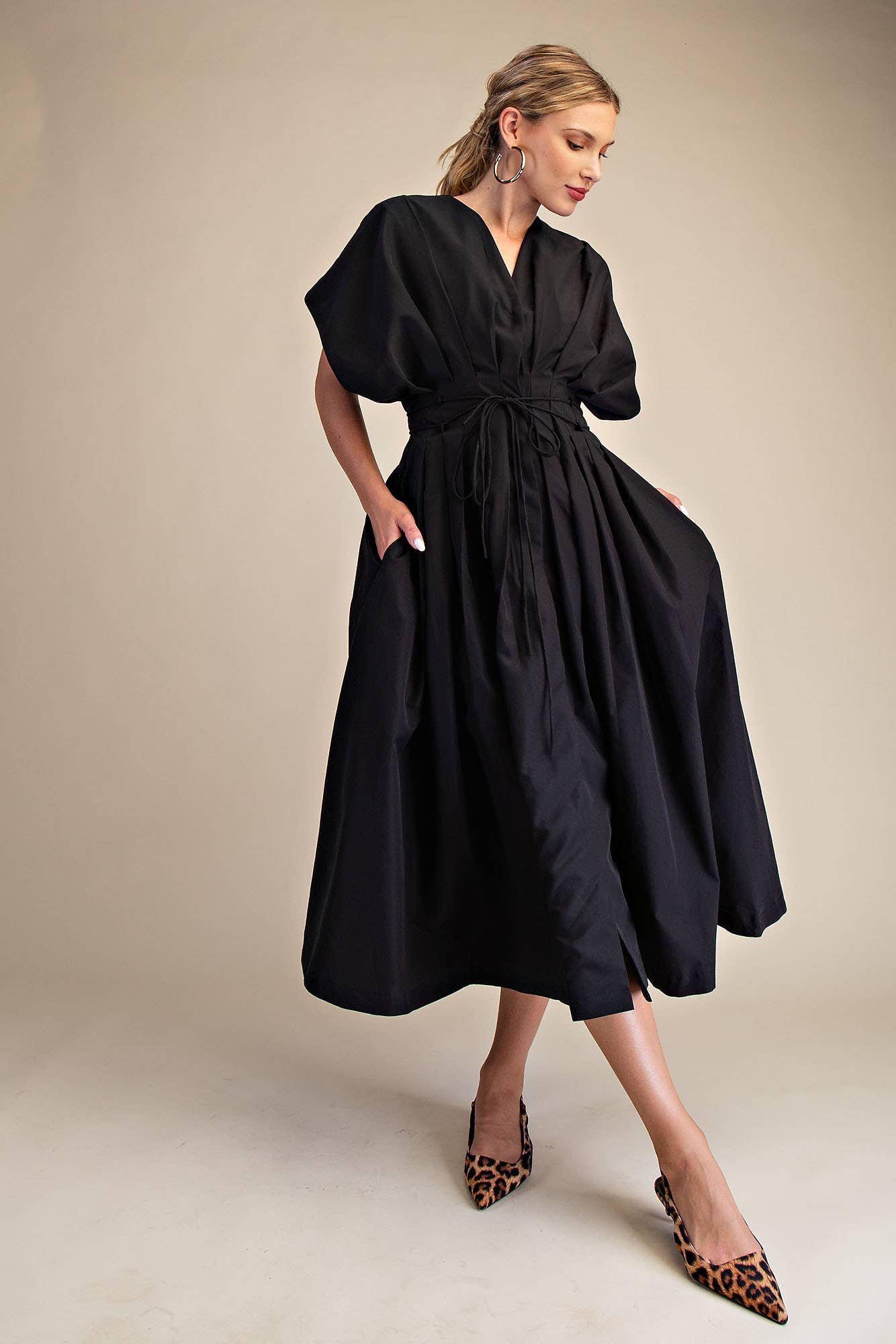 Wine Me Pleated Midi Dress