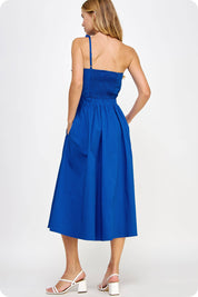 Knotted Flower Bow Midi Dress