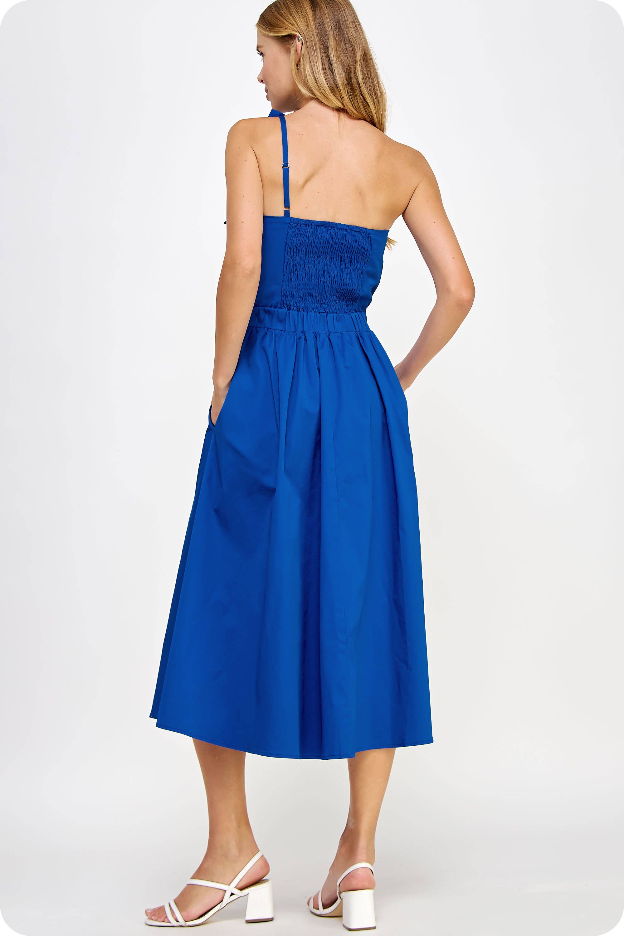 Knotted Flower Bow Midi Dress