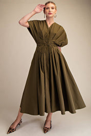 Wine Me Pleated Midi Dress