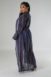 Pretty In Plaid Button Up Maxi Cardigan