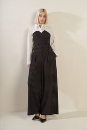 Pinstripe Top With Pants Set