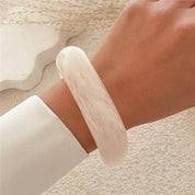 Vintage Wide Bangle Bracelet - Polygon Semi-Transparent