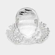 Enamel Queen Hat Afro Woman Pin Brooch